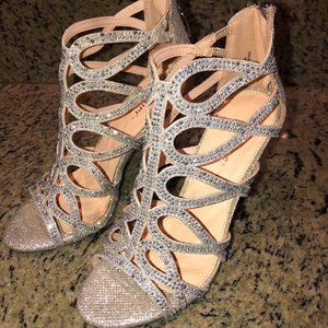 MARIPE WOMENS LILLY HIGH-HEELED SANDAL - SILVER RHINESTONE - ON SALE!